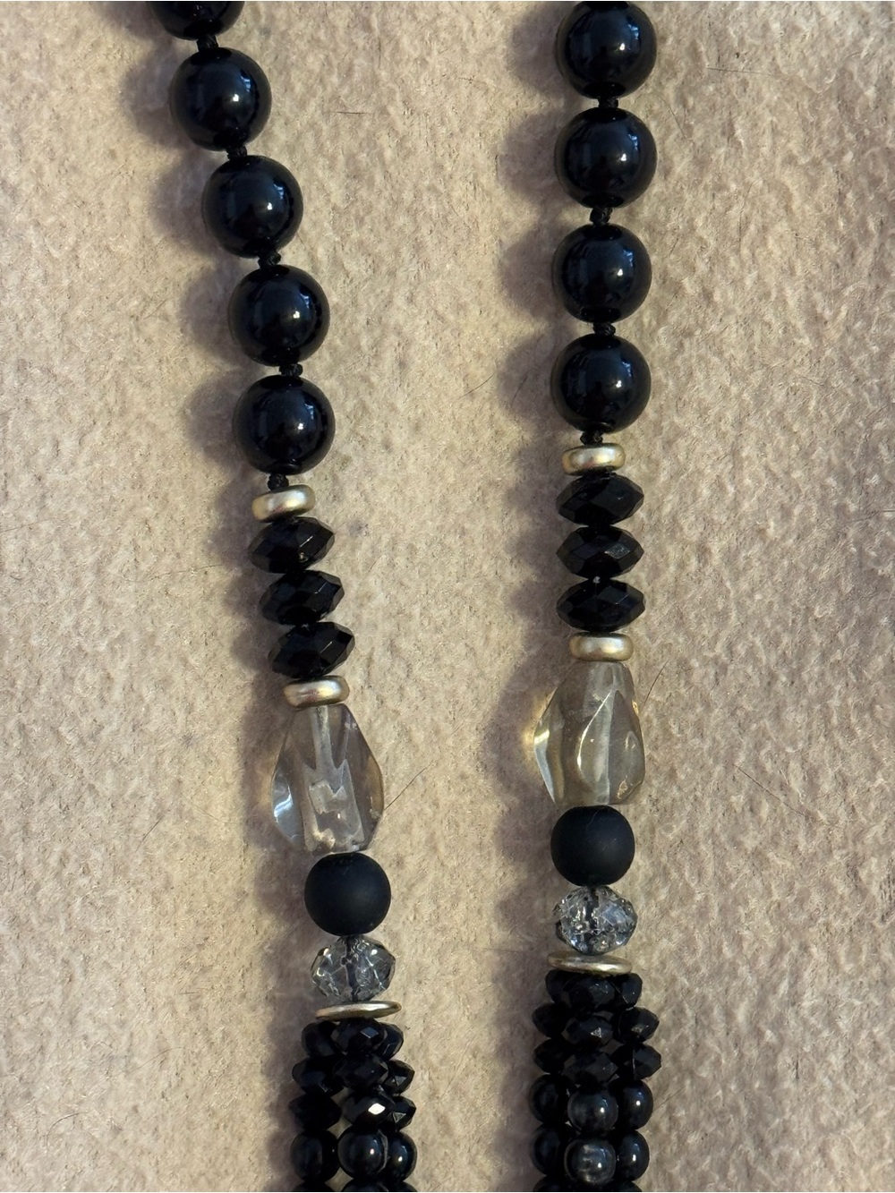 Chico’s Black Beaded Tassel Necklace - Women Jewelry, Long Line Classic. - Picture 14 of 16